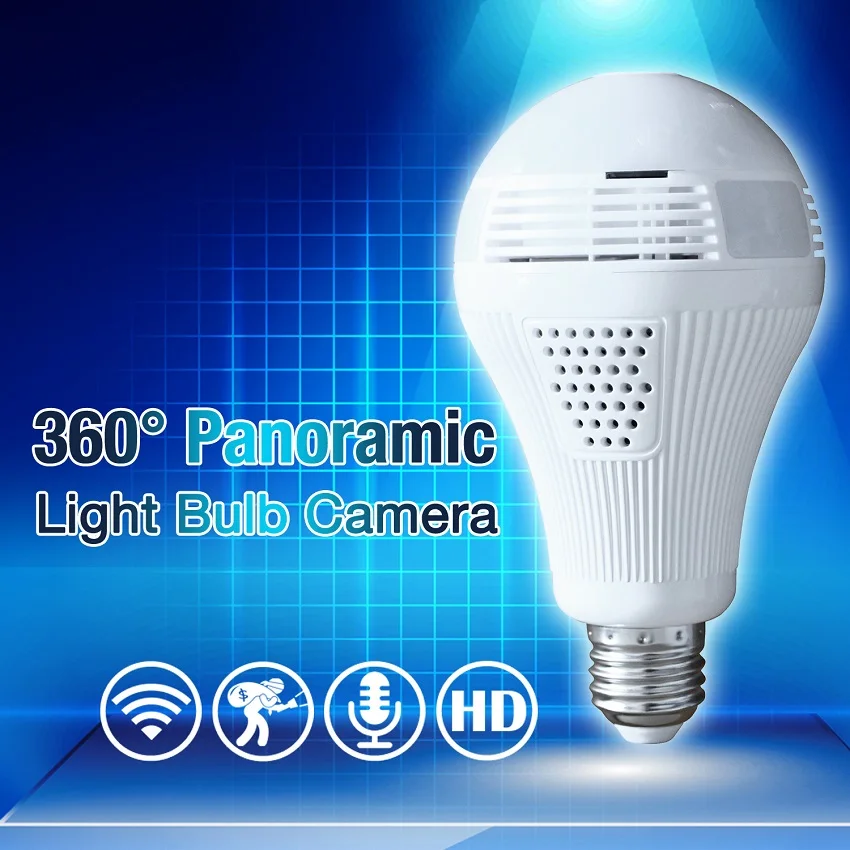 

960P Bulb Light IP Smart Home CCTV 3D VR Camera 1.3MP WIFI 360 Degree Wireless Camera Home Security WiFi Camera Panoramic