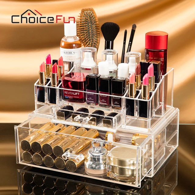 $US $67.88  CHOICEFUN Luxury Acrylic Drawer Desk Accessories Table Beauty Desktop Cosmetic Storage Plastic Bath