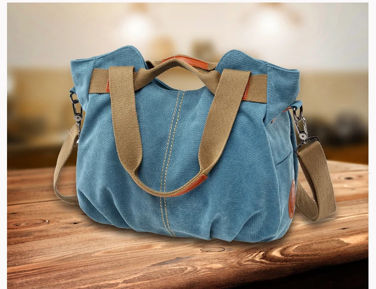 ETONTECK Для женщин Холст сумки на плечо Повседневная Женская обувь сумка Винтаж Для женщин сумка через плечо сумки голубого цвета для досуга женская сумка-шоппер