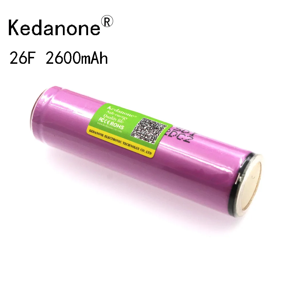 Kedanone Защищенный 18650 аккумулятор оригинальный для Samsung 2600mah ICR18650 26F M Li lon