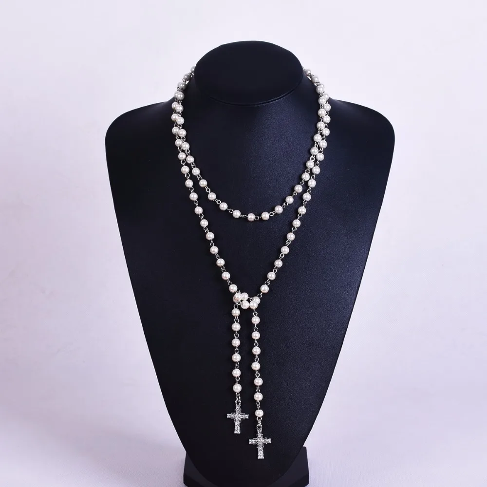Buy Elegant imitation pearl necklace, sweater chain