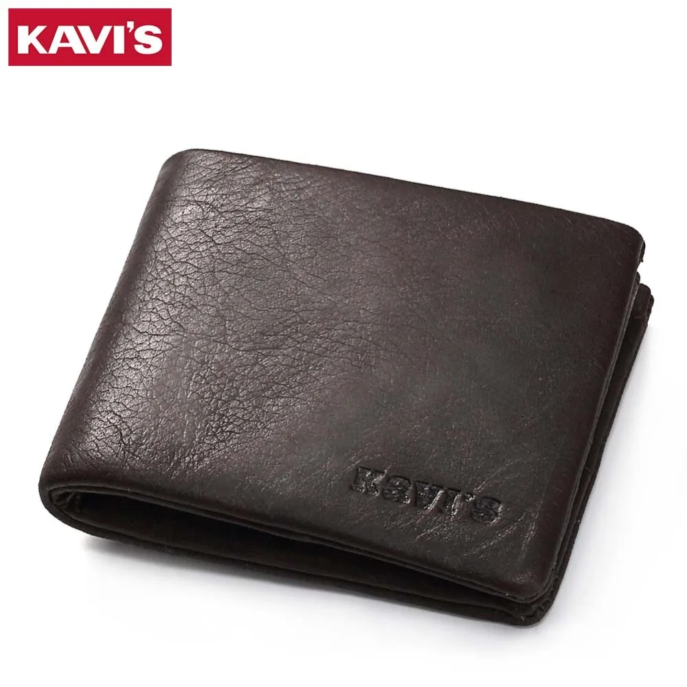 

KAVIS Genuine Leather Wallet Men Small Walet Mini Slim PORTFOLIO Male Rfid Fashion Perse Coin Purse Portomonee Pocket Vallet Bag