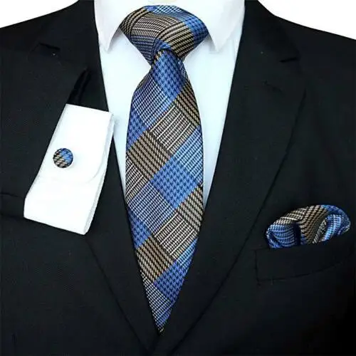 

100% Silk Tie Slim Mens Ties Narrow Business Men Jacquard Woven Necktie Set
