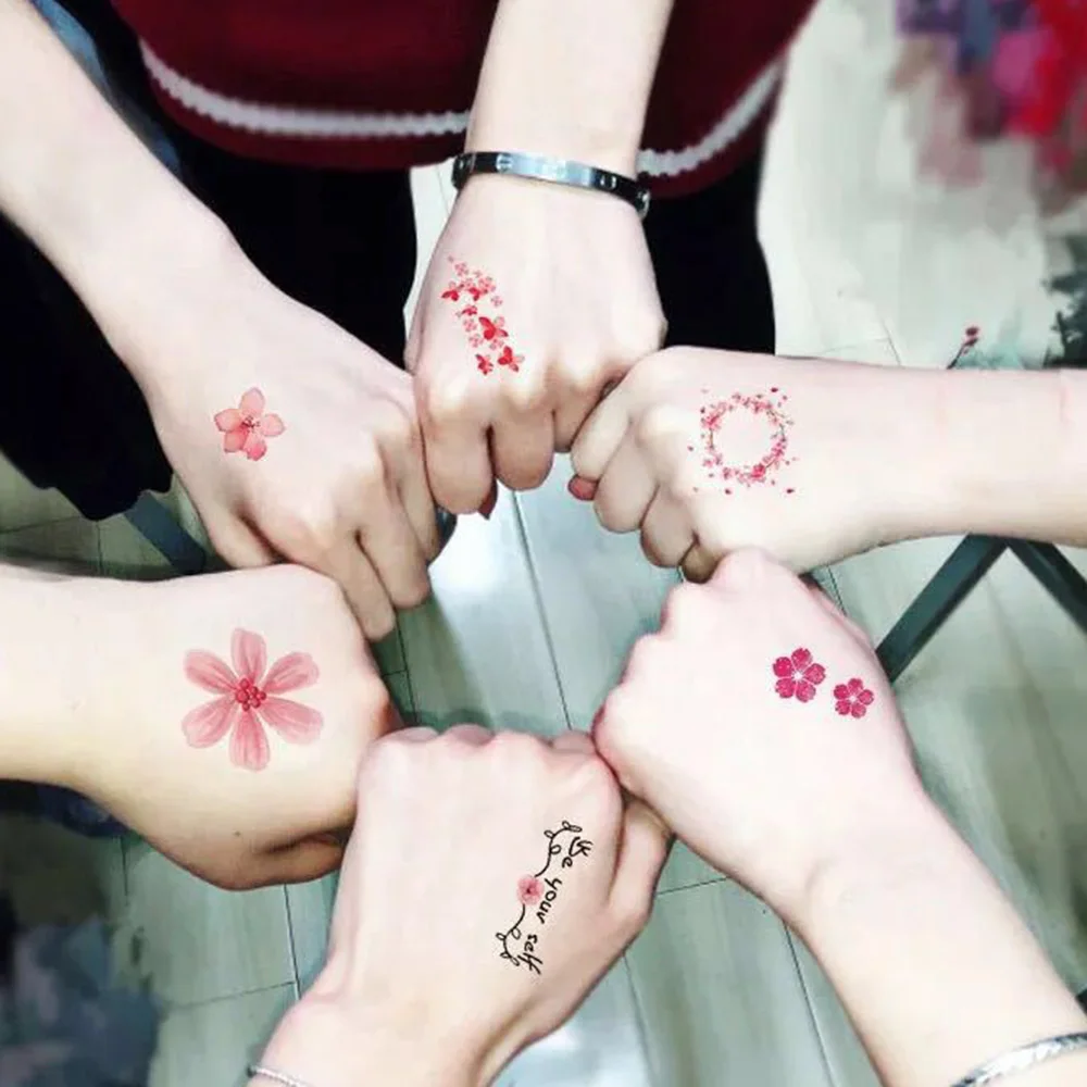 

5pieces / 10pieces / 30 pieces flower Temporary Tattoo Cute leaf Tattoo Sticker Love Women Body Finger Art Waterproof Tatoo Kid