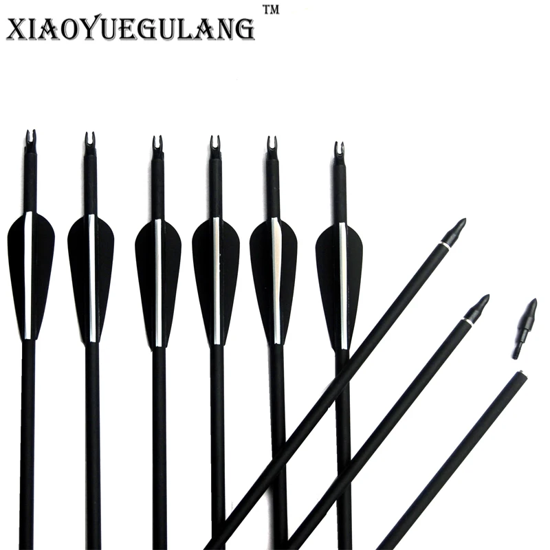 

6/12/24/30PK Replaceable 28/30/31 inch Spine 500 Carbon Arrow for Compound & Recurve Bow Hunting and Archery Shooting Target