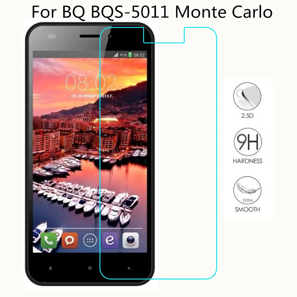 

Screen Protector Glass Phone For BQ BQS-5011 Monte Carlo Phone Tempered Glass SmartPhone Front Film Protective Screen Cover