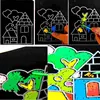 10 pcs 13x 9.8cm Scratch Art Paper Magic Painting Paper with Drawing Stick For Kids Toy Colorful Drawing Toys 5