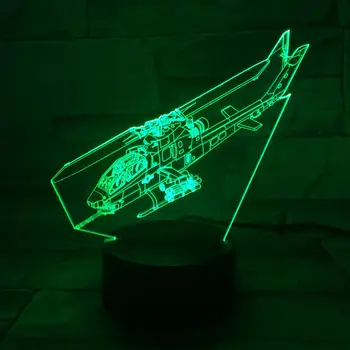 

Usb 3d Led Night Light AH-1 helicopter COBRA Warcraft Plane Model Illusion Fighter Decorative Lights Warplane Table Lamp Bedside