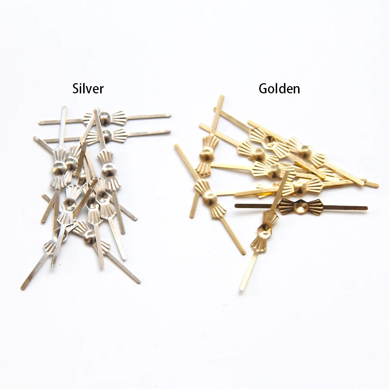 

Best price 100pcs Gold bowtie pins connectors crystal prisms of chandelier lamp parts connectors accessories for glass pendants