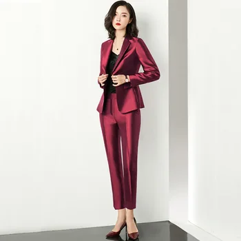 

Women's suit women's new fashion temperament suit two-piece suit (jacket + pants) women's business casual professional suit