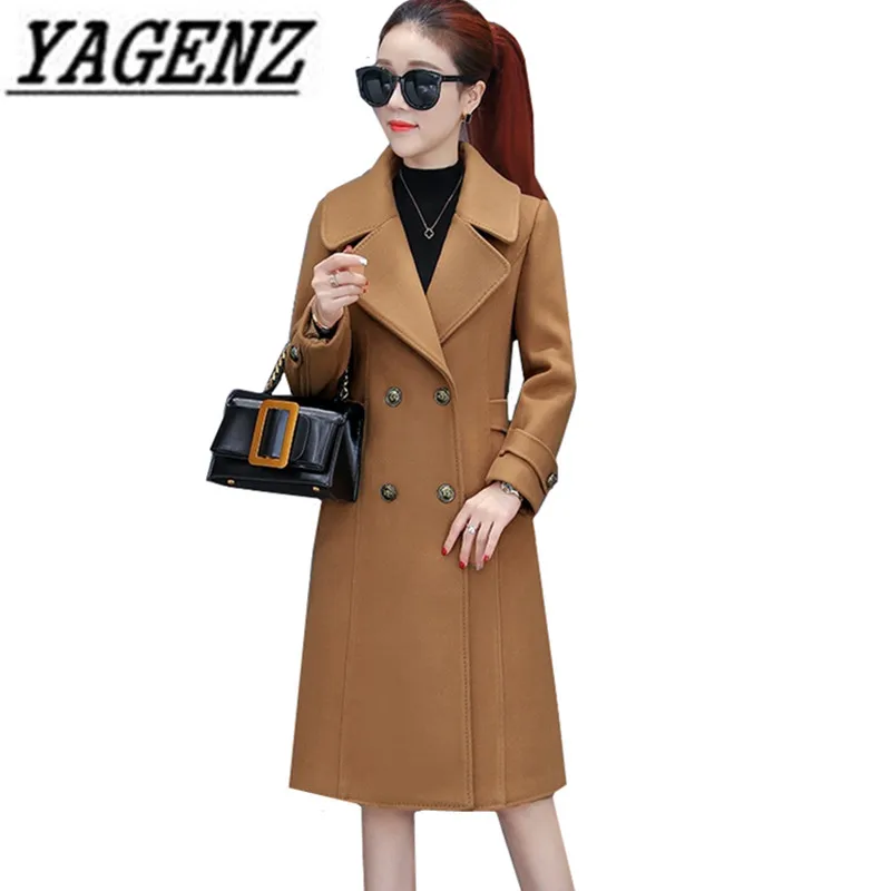 Double breasted Woolen Coat Women Autumn Winter 2018 New
