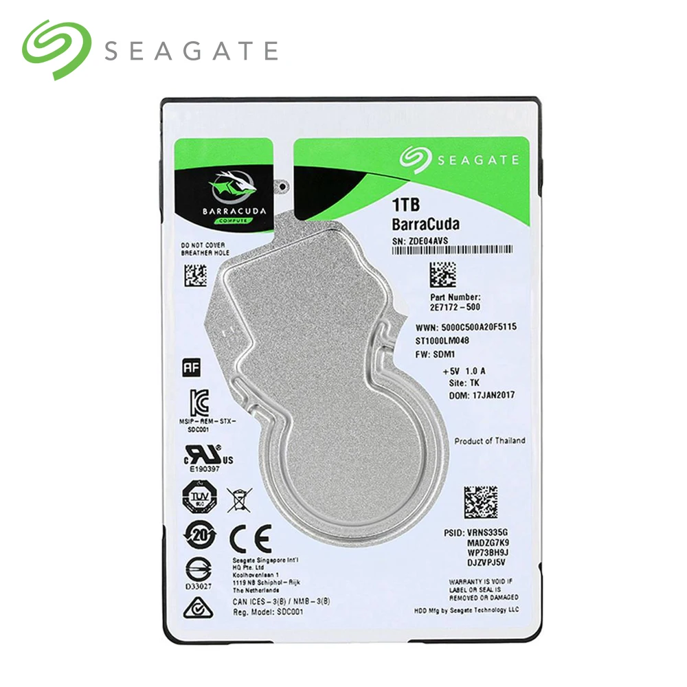 Seagate 1TB внутренний hdd Тетрадь жесткий диск 7 мм 5400 об/мин SATA 6 ГБ/сек. 128MB Кэш 2 5