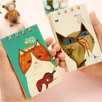

8pcs/lot Vintage Kawaii Cat Story Kraft paper Coil Mini notebook Diary agenda pocket book Nice gift prize office school supply
