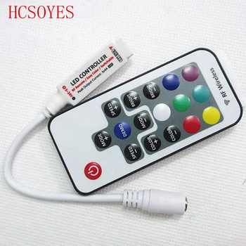 

17 Keys RF Wireless RGB mini Led Controller Common Anode 3 channel 6A to control smd 5050/3528 smd led strip DC5- 24V