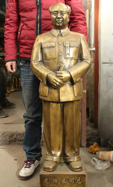 

wholesale factory 120 H Chinese Bronze Copper Great Leader Mao Zedong Chairman Revolution Statue