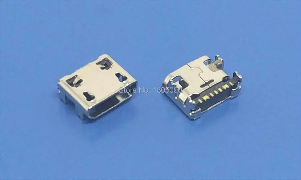 100 шт. Мини micro USB разъем зарядки Порты и разъёмы Мощность Jack 7pin DIP4 без плойки для samsung USB Micro USB гнездо