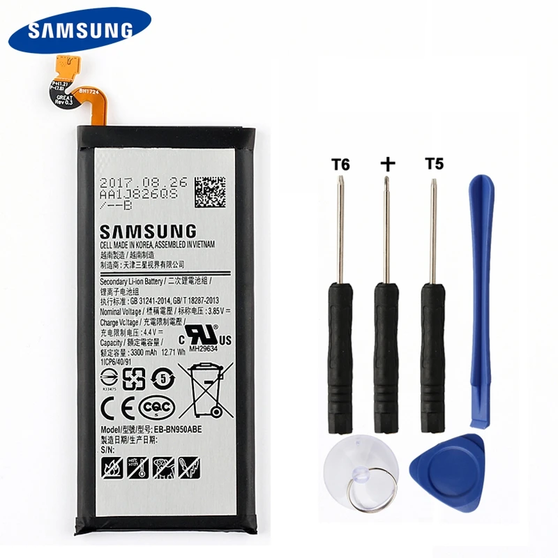 

Original Samsung Battery EB-BN950ABE For Samsung GALAXY Note 8 Note8 N9500 N9508 SM-N950F Project Baikal 3300mAh
