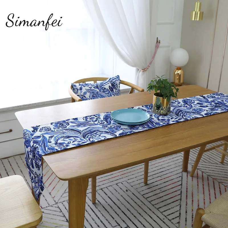 Simanfei 2019 хлопок лен настольная дорожка s цифровой принт зеленый банановый лист