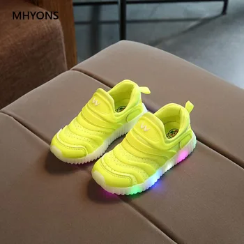 

MHYONS New Spring And Autumn Sneakers LED Light Boys And Girls Tennis Shoes Baby Breathable Casual Shoes Outdoor Flat Shoes