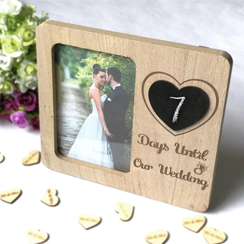 

Vintage 6"x4" Wedding Photo Frame Set Handmade Wooden Carved DIY Engagement Party Home Decor Wall Hanging Wood Frame For Photos