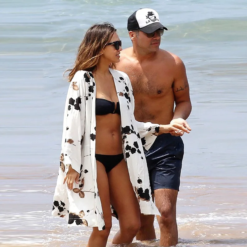 

Women's Printed Swimwear Rayon Kimono Cover up
