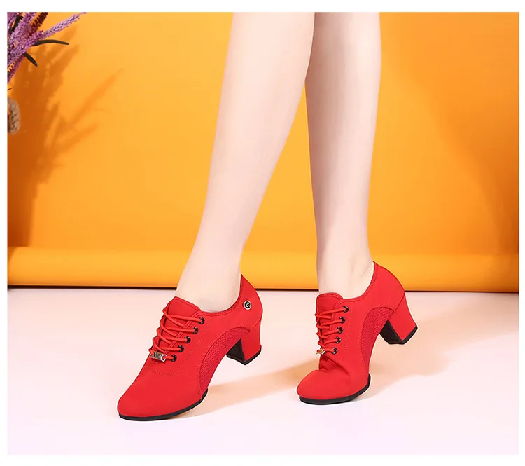Женская обувь для танцев на мягкой подошве 5 см; дышащие Туфли-оксфорды для танцев; нескользящая Современная обувь