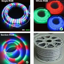 Продажа 50 м 110 В/220 В высокое Напряжение SMD 5050 RGB светодиодные полосы света Водонепроницаемый + IR Дистанционное управление + Питание