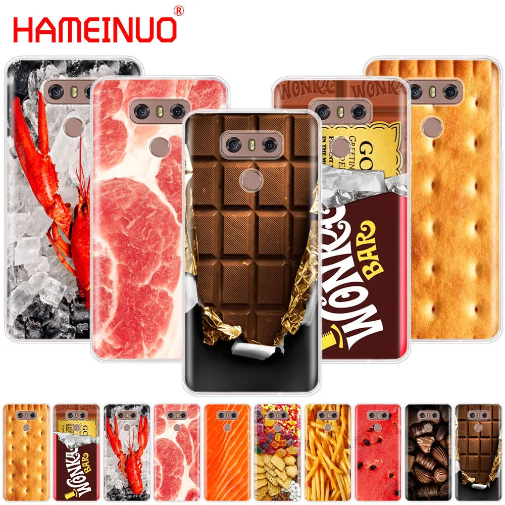 

HAMEINUO Food Biscuits chocolates meat design phone cover for LG G7 Q6 G6 MINI G5 K10 K4 K8 2017 2016 X POWER 2 V20 V30 2018