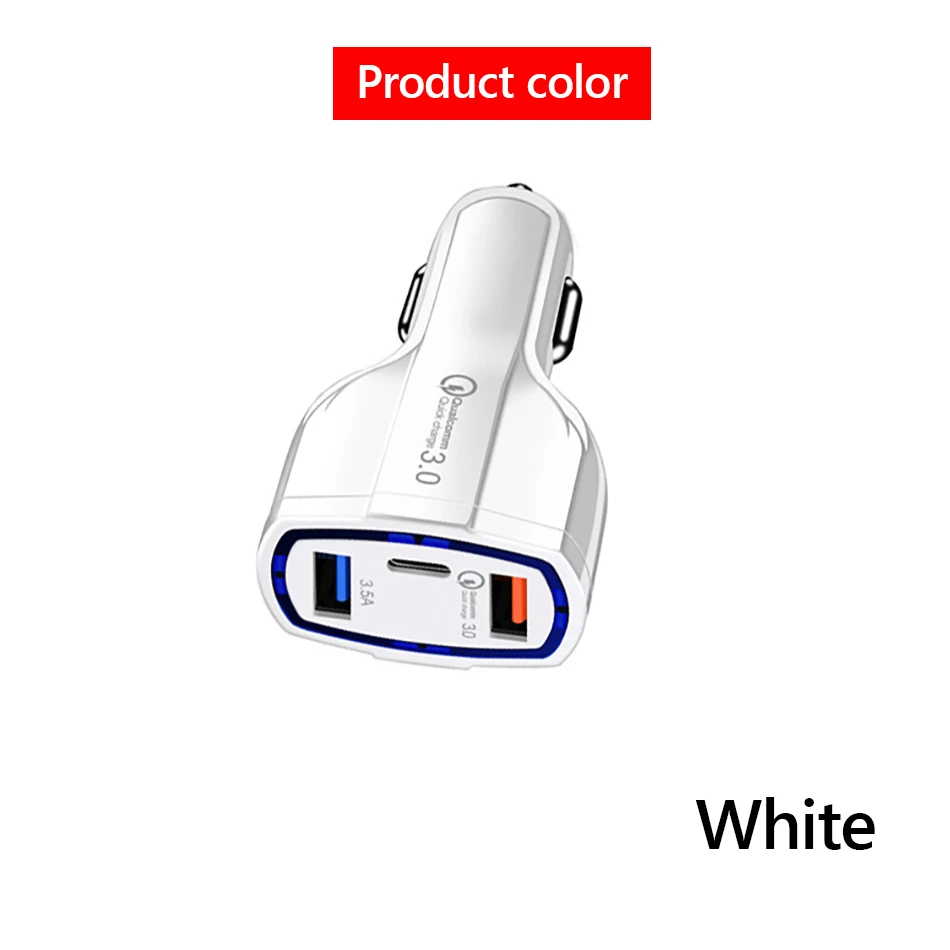 !ACCEZZ Universal Mini Double Port USB QC Car Charger Quick Charge 3.0 2.0 With LED Fast Type-C Car Phone Charger For Samsung S8 (9)