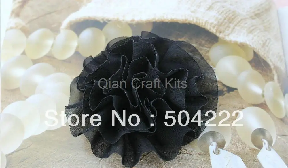 50pcs 85mm big Chiffon handmade Flowers MIX colors Hairbow diy Supplies for baby girl