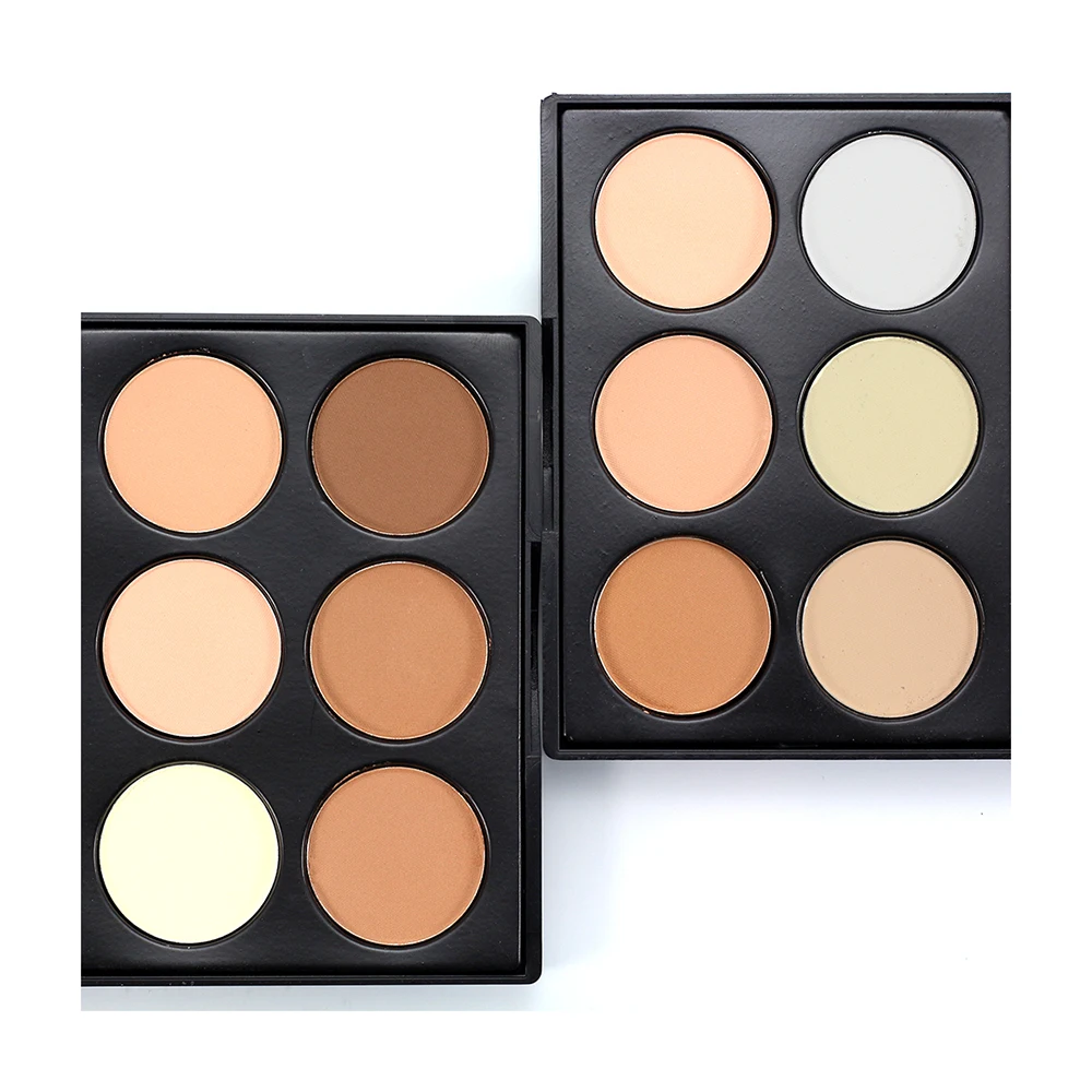 

ELECOOL 1 pc 6 Colors Matte Concealer Foundation Powder Highlight Palette Set Face Women Make Up Kit Cream Palette TSLM1