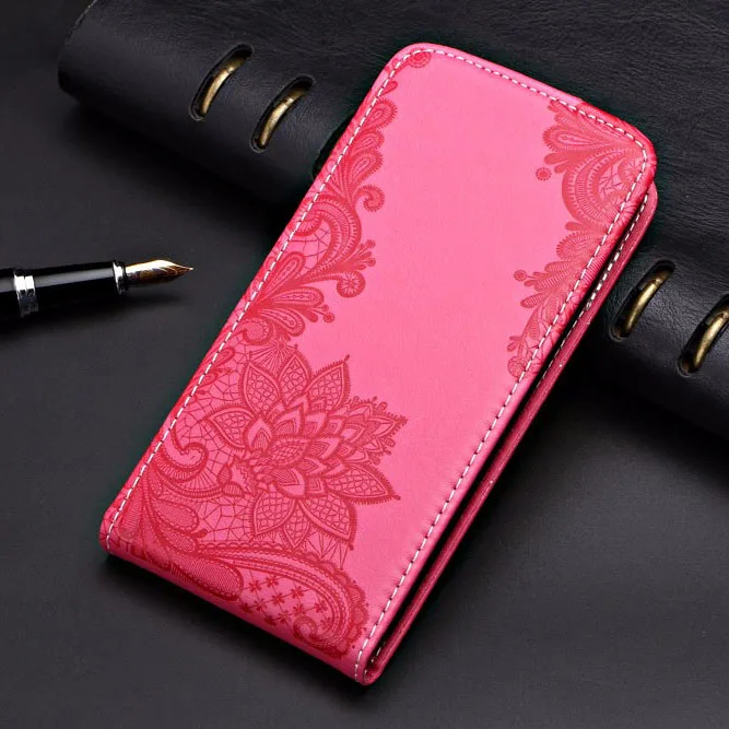 For Samsung Galaxy J4 J6 Plus J3 J5 J7 Case TPU Flip Leather Cover 3D Flower Cute Pattern Vertical Case - Color: Lace Rose