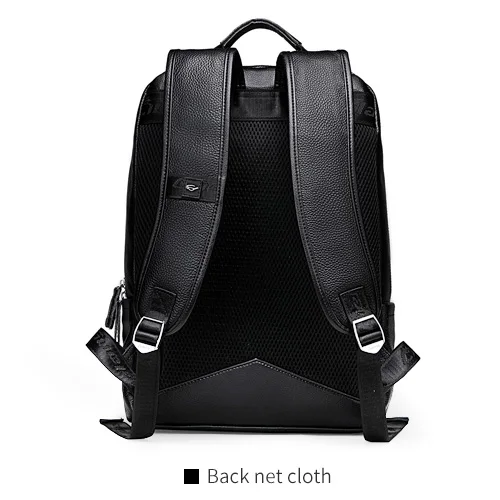 Роскошный брендовый мужской рюкзак высокого качества из натуральной кожи, мужской рюкзак из натуральной кожи, модная дорожная сумка для компьютера - Цвет: Back Net Cloth