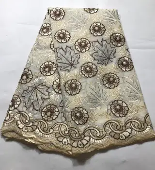 

2019 African cord Lace Fabric High Quality French Tulle Lace Fabric For Wedding Dress Deep lines Nigerian Guipure Lace Fabric
