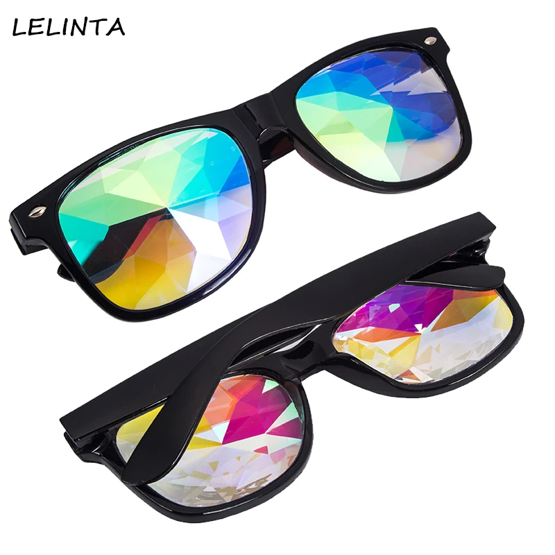 Lelinta New Kaleidoscope Goggles Steampunk illuminated Rainbow Crystal Glasses 