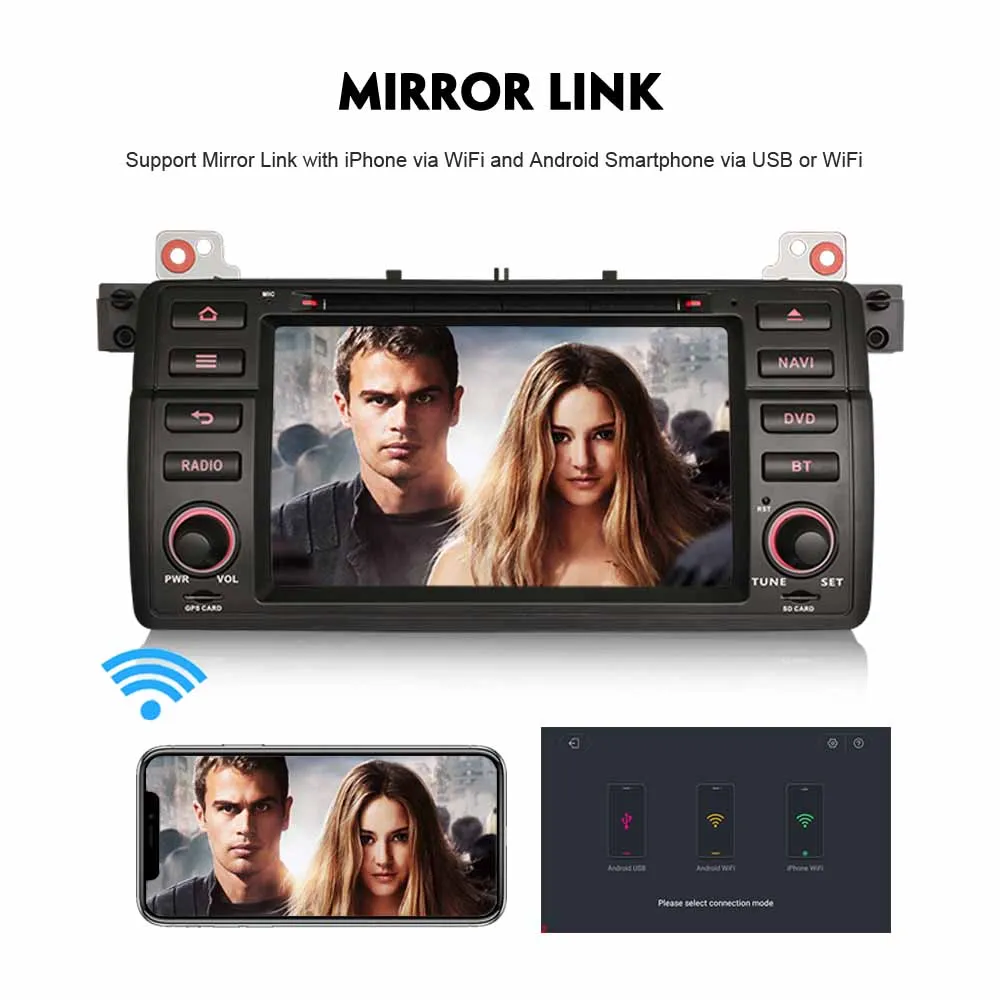 Top Android 9.0 DAB+ Autoradio Car stereo GPS NAVI WIFI+4G OBD Bluetooth for BMW M3 E46 3er 320 MG ZT Rover 75 3