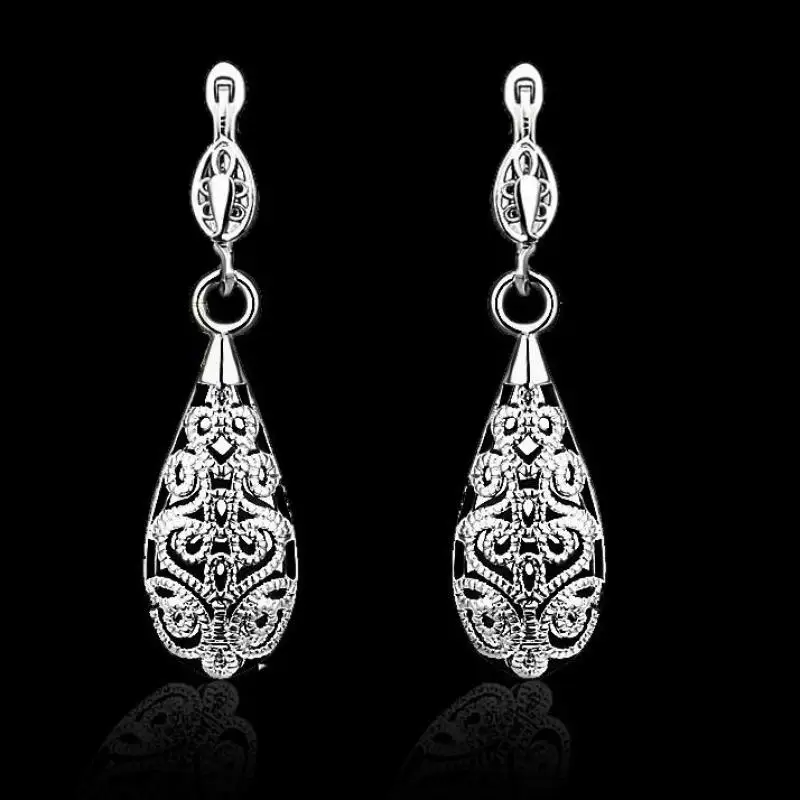 Женские серьги кольца с серебряным покрытием пробы|long earrings silver|earrings silver longearrings long