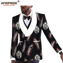Весенний мужской пиджак с принтом в африканском стиле AFRIPRIDE bazin richi, однобортный мужской хлопковый пиджак с длинным рукавом A1914001