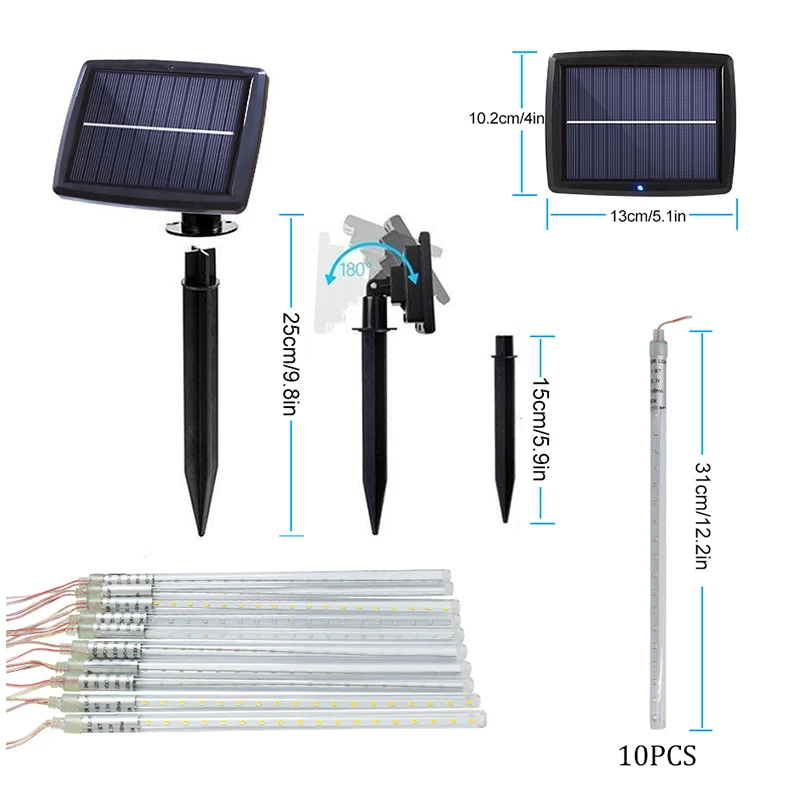 Год 30 см Открытый метеоритный дождь 10 трубок светодиодный гирлянды водонепроницаемый для Рождество Свадебная вечеринка украшения