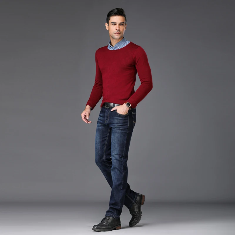 Осенние плотные джинсы Мужская брендовая мужская одежда синие джинсовые штаны Новые мужские джинсы высокого качества синие мужские модные узкие джинсы для отдыха