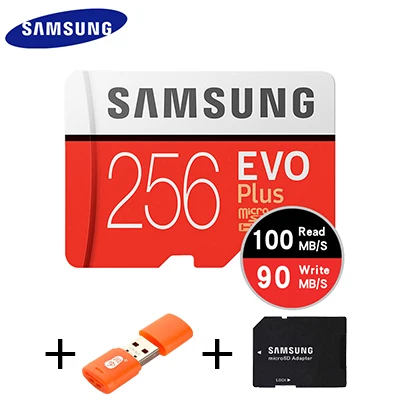 Карта памяти SAMSUNG Micro SD 256 ГБ 32 ГБ 64 Гб 128 ГБ 512 ГБ SDHC SDXC класс EVO+ класс 10 C10 UHS TF SD карты транс флэш Microsd - Емкость: 256GB100MBs and gift