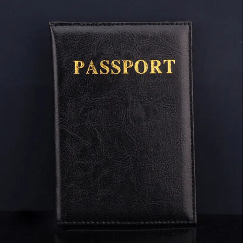 Новинка, деловая Мужская Обложка для паспорта из искусственной кожи, брендовая мужская Сумка для документов, дорожная сумка для паспорта, чехол для карт, защитный рукав - Цвет: Black