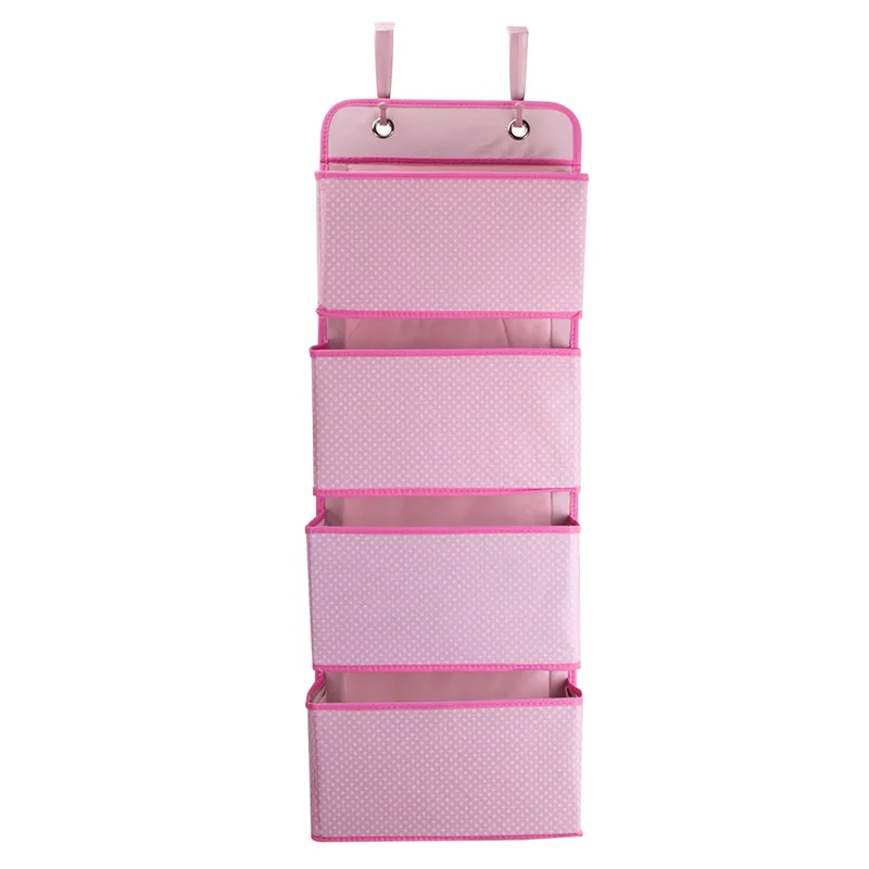 Высокое качество 4 кармана Дверь задняя стенка прикроватный шкаф висячая сумка для хранения Органайзер для мелочей нижнее белье игрушки - Цвет: Pink