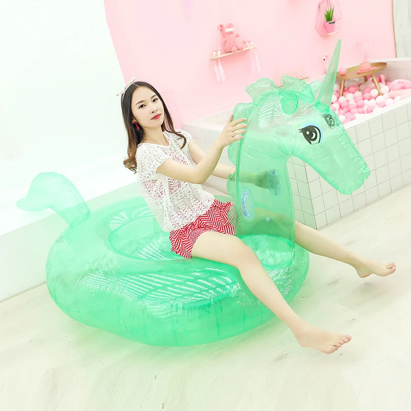 240 см гигантский Блестящий Единорог Кристалл зеленый розовый Пегас надувной бассейн поплавок надувной матрас водные игрушки