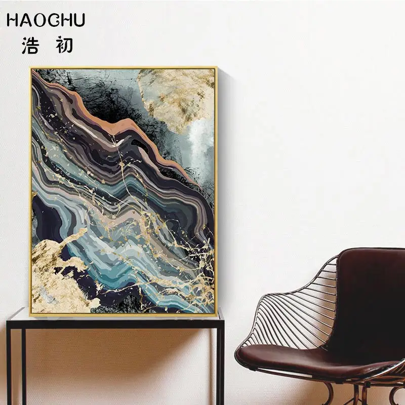 HAOCHU Европейская черно белая абстрактная Геометрическая линия мраморная