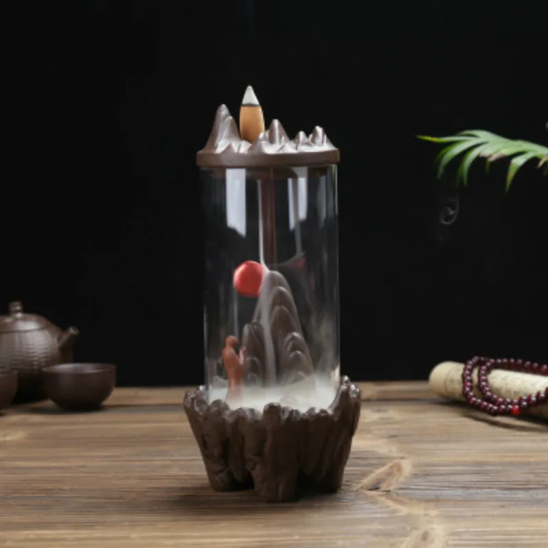 Маленький Будда ладан держатель Blackflow ладан горелки творческий дом курильница керамическое ремесло креативный подарок E - Цвет: style 15