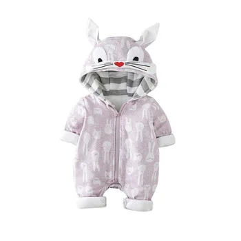 

Ircomll Newborn Baby Romper Autumn Cute Cartoon Long Sleeve Little Rabbit Hooded Boy Girl Outwear Overalls Playsuit Baby Clothes