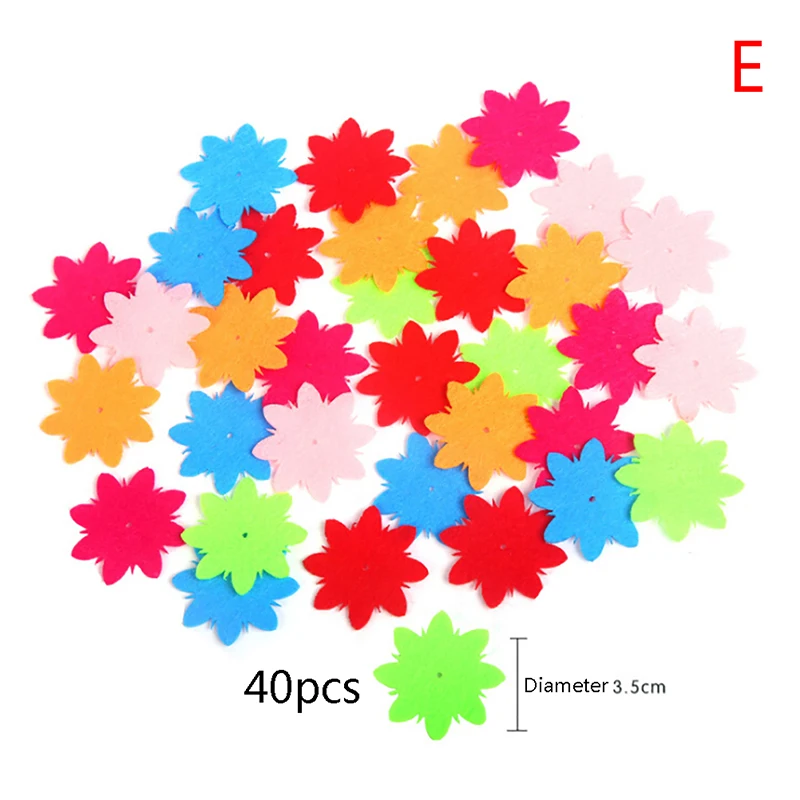 40 шт. нетканые пластыри детская ручная головоломка материалы лепестковая Корона узор Детские патчи товары для шитья и рукоделия DIY стикер - Цвет: E