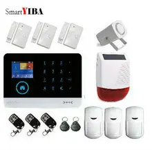 SmartYIBA WIFI GRPS Home Burglar Security Protection Alarm System Wireless Door Magnetic Sensor Solar Siren Infared Alarm Kits