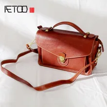 AETOO Leather shoulder bag, retro on the new small square bag, hundred envelopes ancient feeling girl crossbody bag